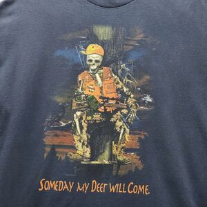 Tennessee River Men's XL Hunting T-Shirt Someday My Deer Will Come Skeleton
